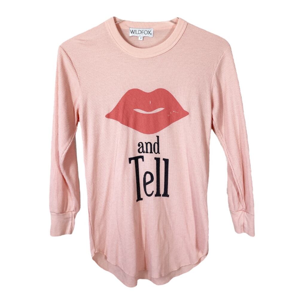 3 FOR $45 SALE | Wildfox Kiss & Tell Thermal Top Cotton Candy Small